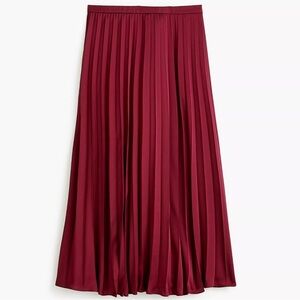 J. Crew Red Maxi Pleated A-Line Skirt
